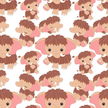 Sevimli mamut kusursuz desen.