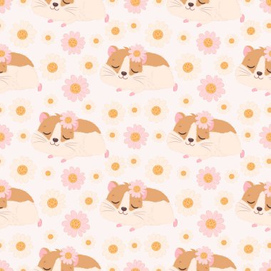 Sevimli hamster dikişsiz desen