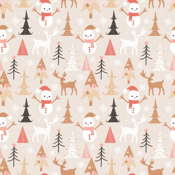 Cute Seamless Pattern Christmas Decoration — Stock Vector