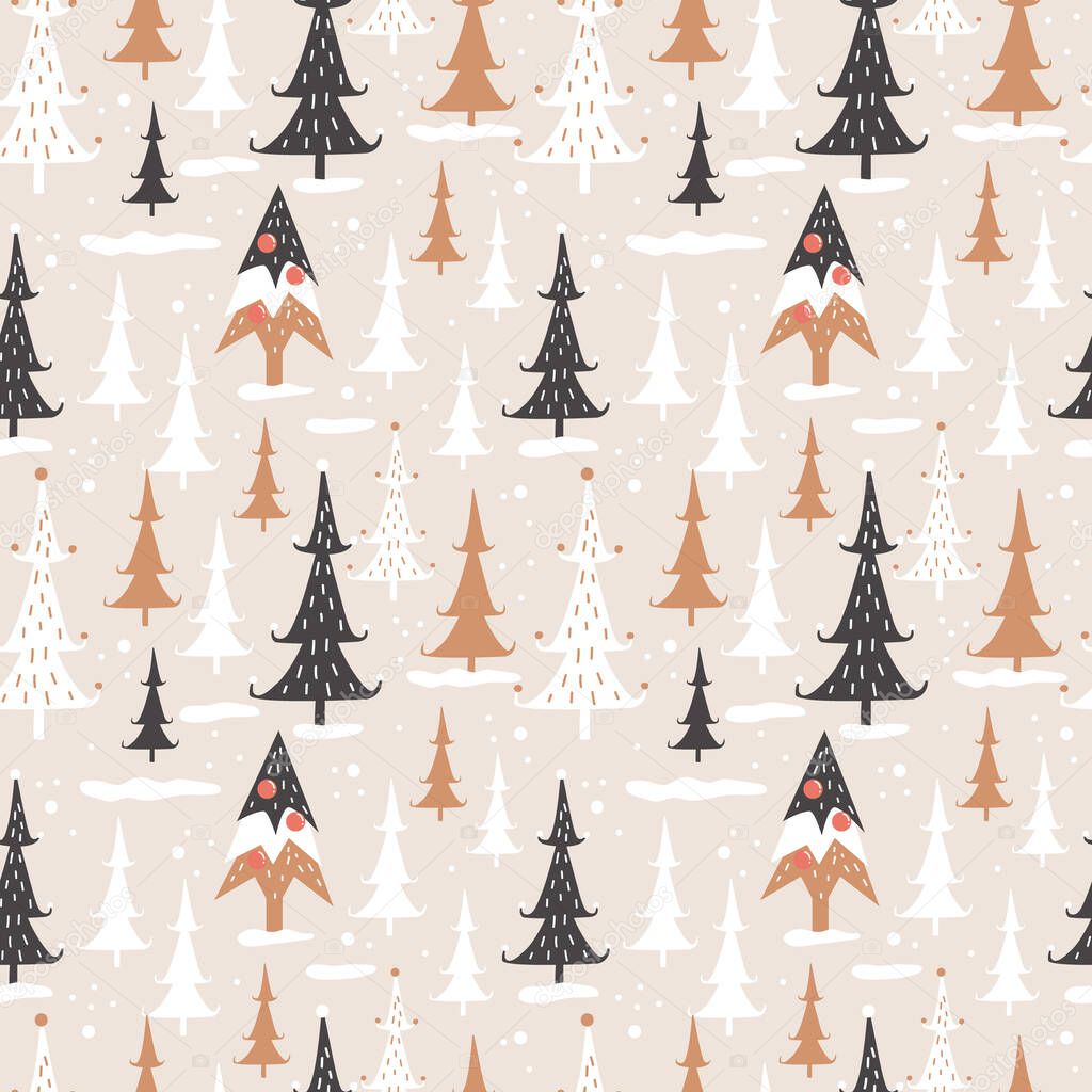 Cute seamless pattern for winter and christmas decoration