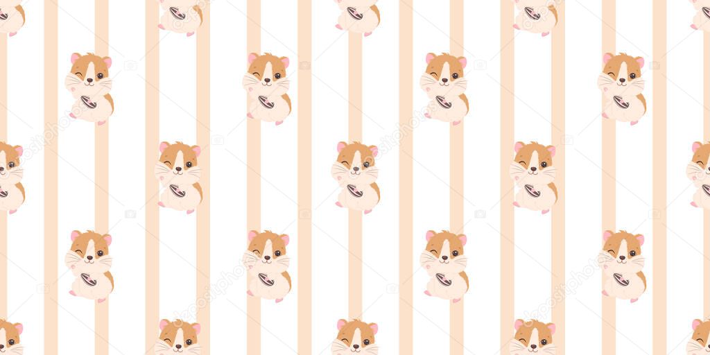 Cute hamster seamless pattern