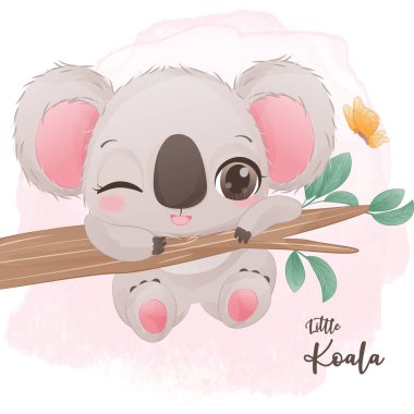 Sevimli küçük koala çizimi