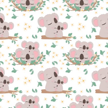 Çocuk kumaşı için şirin koala deseni