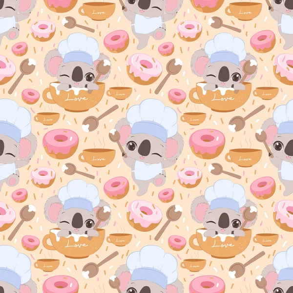 Cute koala seamless pattern for children fabric