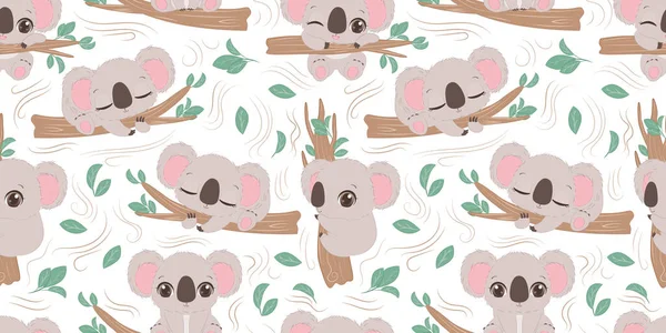 Çocuk kumaşı için şirin koala deseni