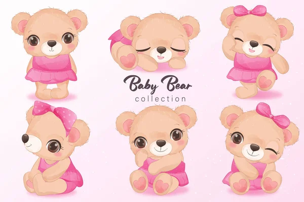 Suluboya resimlerdeki sevimli küçük ayı.