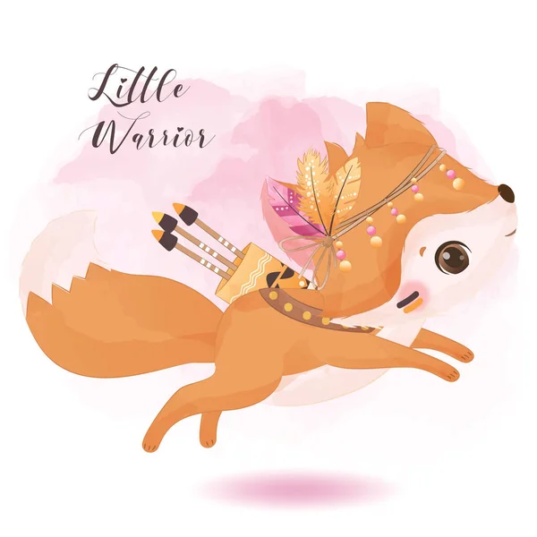 Tribal Series Little Fox Illustration — ストックベクタ