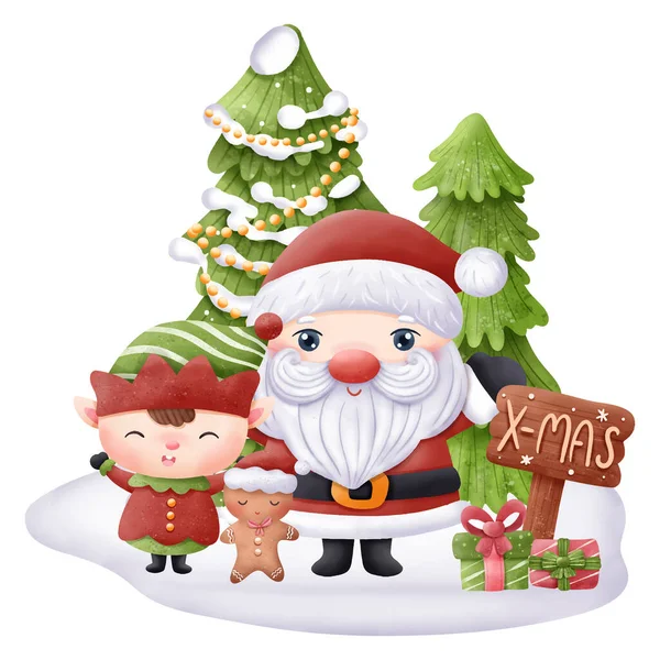 Χριστούγεννα Άγιος Βασίλης Απεικόνιση — Διανυσματικό Αρχείο