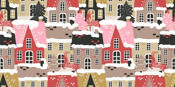 Patrón Inconsútil Temático Invierno Navidad — Archivo Imágenes Vectoriales