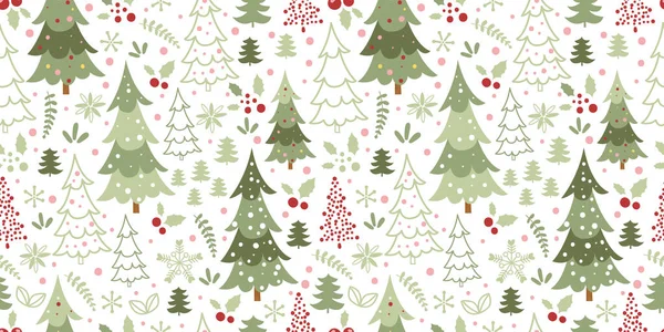 Winter Christmas Themed Seamless Pattern — Stock Vector