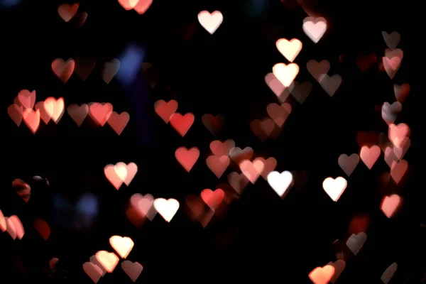 ロマンチックなハートボケ抽象的なバレンタインの背景 — ストック写真