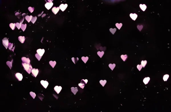 ロマンチックなハートボケ抽象的なバレンタインの背景 — ストック写真