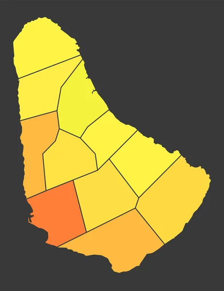 Barbados Mapa Calor Población Como Ilustración Densidad Color —  Fotos de Stock
