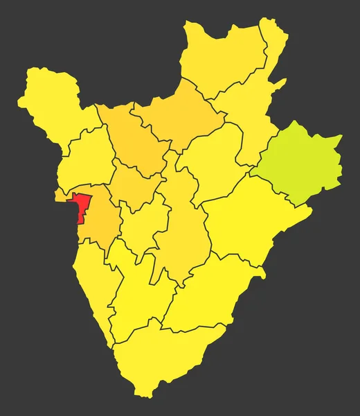 Burundi Mapa Calor População Como Ilustração Densidade Cor — Fotografia de Stock