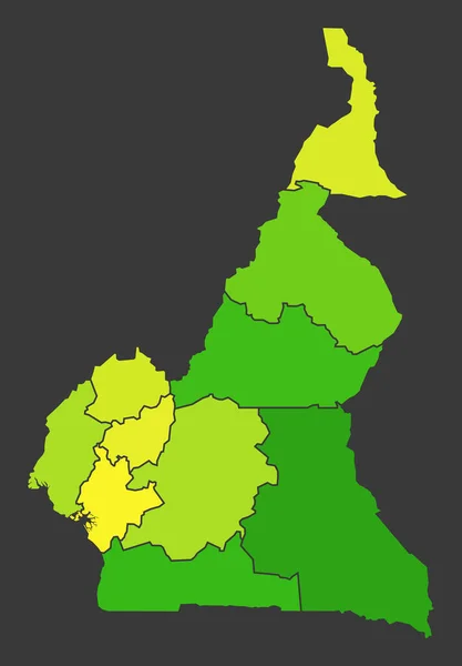 Kamerun Populacja Mapa Ciepła Jako Gęstość Koloru Ilustracja — Zdjęcie stockowe