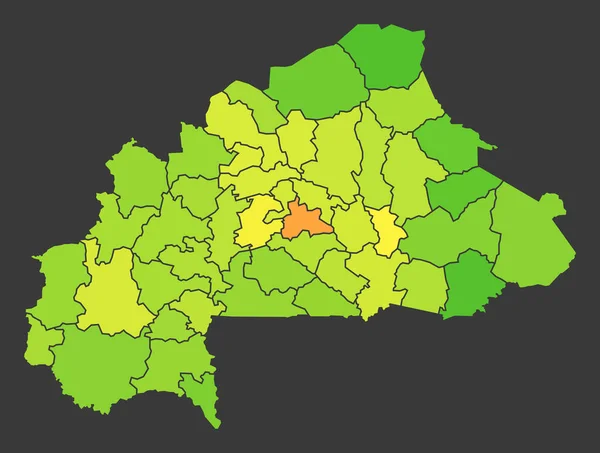 Carte Thermique Population Burkina Faso Comme Illustration Densité Couleur — Photo