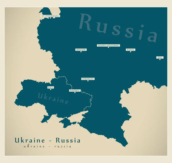 Сучасна Мапа України Росії — стокове фото