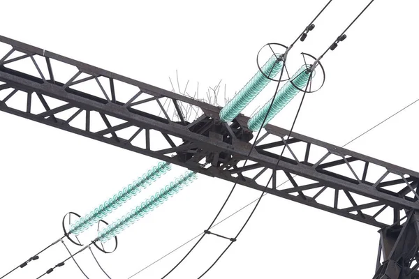 Isoladores Vidro Suspensão Para Linhas Alta Tensão — Fotografia de Stock