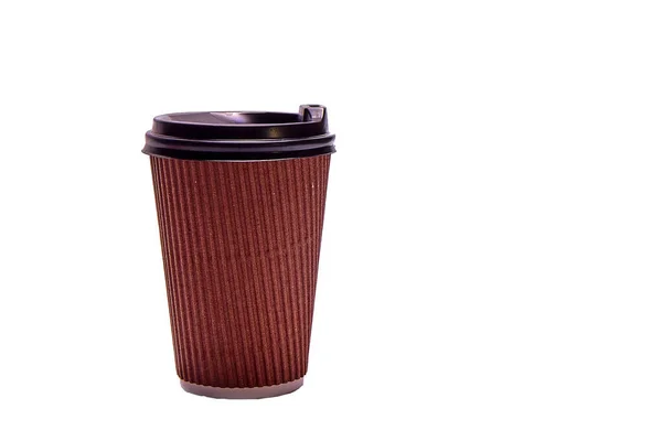 Disposable Cardboard Cup Takeaway Coffee Tea Isolated White Background — Stock Photo, Image