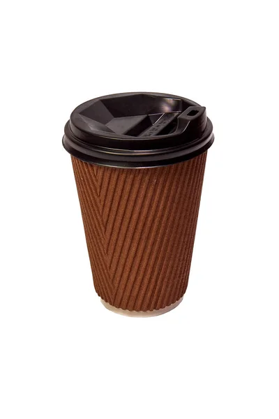Disposable Cardboard Cup Takeaway Coffee Tea Isolated White Background — Stock Photo, Image