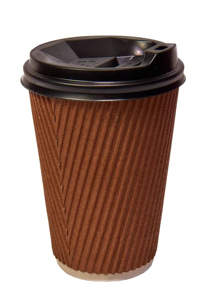 Einweg Pappbecher Zum Mitnehmen Kaffee Oder Tee Isoliert Auf Weißem — Stockfoto