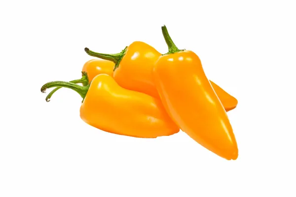 Group Yellow Hot Jalape Peppers Isolated White Background — Stock Photo, Image