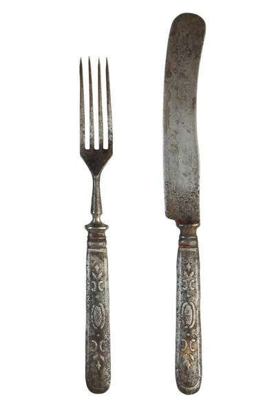 Vintage knife and fork — Stock Photo, Image