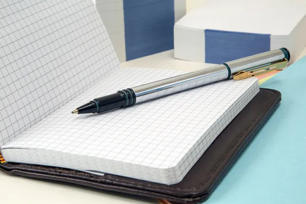 Notebook and fountain pen — Stock Photo, Image