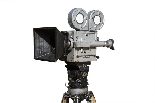 Old film movie camera with hood — Stock Photo, Image