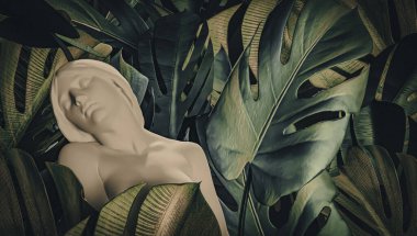 Yunan tanrıçası soyut arka plan. 3d oluşturma.