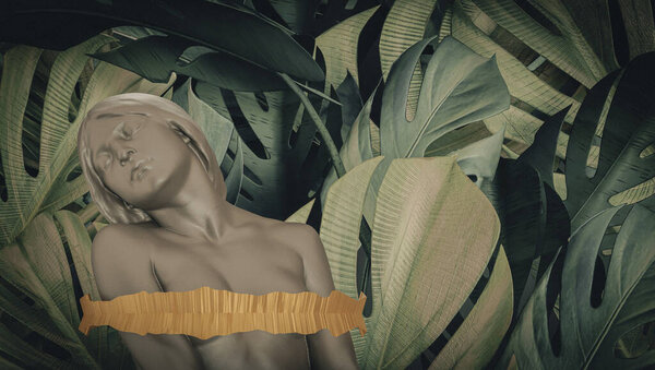 Греческая богиня абстрактного происхождения. 3d-рендеринг.