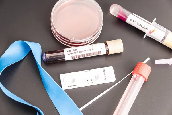 Coronavirus 2019-nCoV türevi OMICRON kan örneği. Yeni Salgın Corona Virüsü. Güney Afrika varyantı