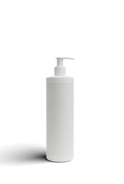 Mockup garrafa cosmética com tampa de prata. ilustração realista. Renderização 3d. — Fotografia de Stock