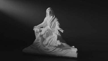 İtalya 'daki Pieta heykelinin 3D görüntüsü. 3d oluşturma.