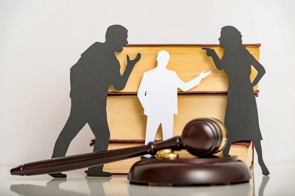 Silhouette Symbol Sorgerecht Familienrechtliches Verfahren Scheidungsvermittlung Rechtliche Trennung — Stockfoto