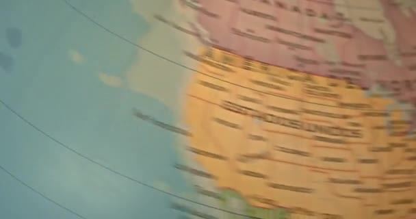 Carte Terraqueo Globe Rotatif Qui Arrête Destination Espagne Madrid — Video