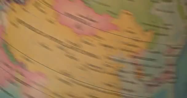 Rotativa Mapa Terraqueo Globo Que Pára Destino França Paris — Vídeo de Stock