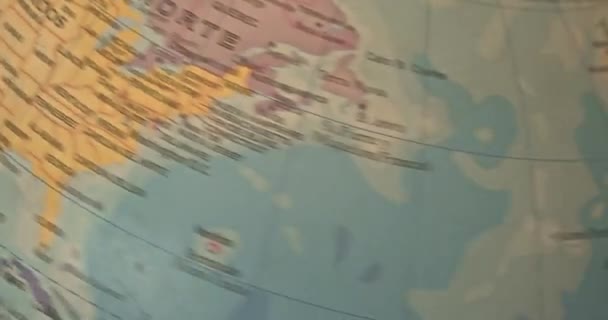 Roterande Jordglob Terraqueo Karta Som Stannar Vid Destinationen Washington Usa — Stockvideo