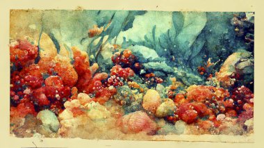 Soyut El, suluboya rengini beyaz kağıda boyamış. Yaratıcı duvar kâğıdı ya da tasarım sanatı için doku