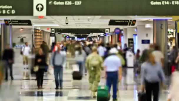 Aeropuerto Viajeros Time Lapse Personas — Vídeo de stock