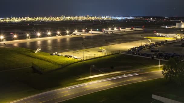 Airplane Time Lapse Airport — Stock Video