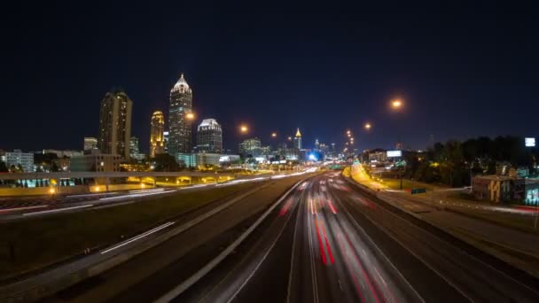 Atlanta Cityscape Time Lapse Pan — Stock Video