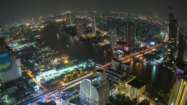 Bangkok cityscape zaman sukut balıkgözü pan — Stok video