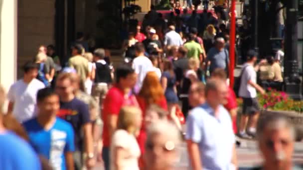 City pedestrians walking by in the city — Stock Video