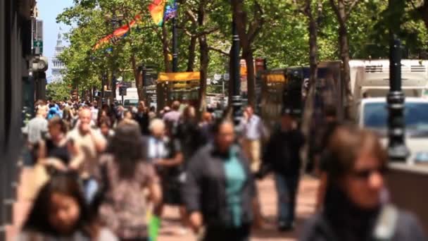 Slow motion of city pedestrians walking — Stock Video