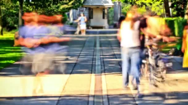 Ciudad tráfico peatonal lapso de tiempo — Vídeos de Stock