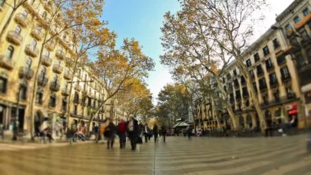 Πόλη Βαρκελώνη κυκλοφορία πεζών — Αρχείο Βίντεο
