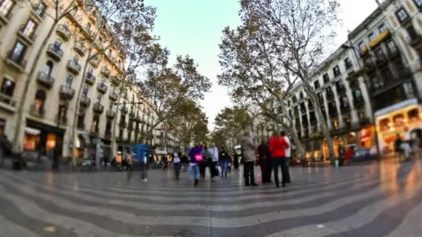 Cidade Tráfego pedestre Barcelona — Vídeo de Stock