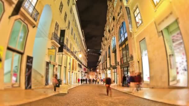 City Pedestrian Traffic  Lisbon — Stock Video