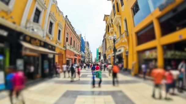 Cidade Tráfego de Pedestres Lima — Vídeo de Stock